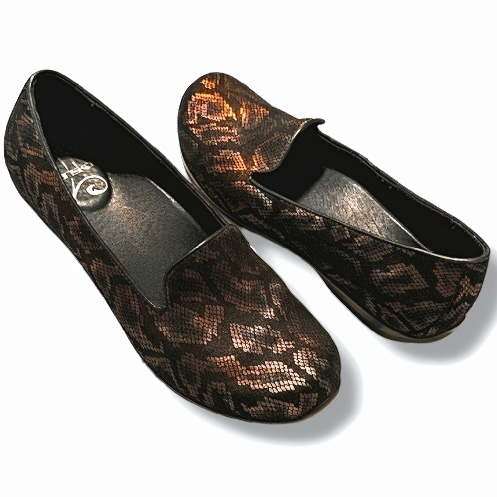 Dansko Olivia Snakeskin Print Leather Loafers 39 - Picture 3 of 8